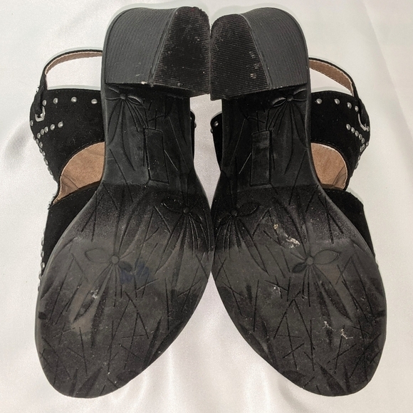 SO Womens Catfish Block Heeled Ankle Strap Sandals Studded Sz 8 Black Whimsigoth - Picture 9 of 10